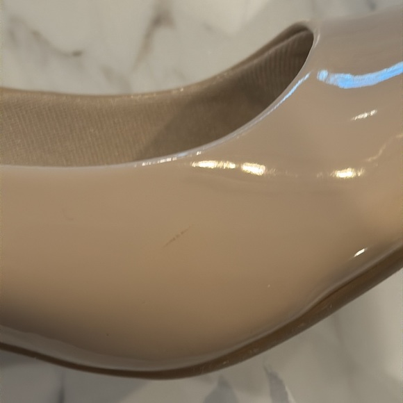 Nude Patent Pump Heel Shoe Size 9W - Picture 7 of 7